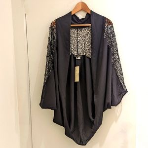 NWT Hot & Delicious batwing drape jacket